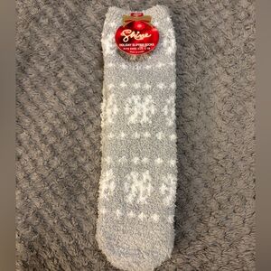 Gray Holiday Slipper Socks